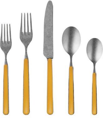 Mepra Fantasia Pewter Flatware Set - 5 Pieces in Mustard at Nordstrom