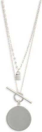 Nordstrom Rack Set of 2 Demi Fine Disc Pendant Necklaces in Silver at Nordstrom Rack