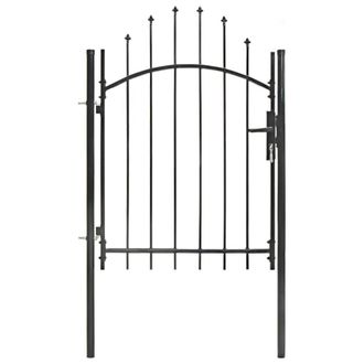 Berkfield Home Garden Gate Steel 1x1.75 m Black
