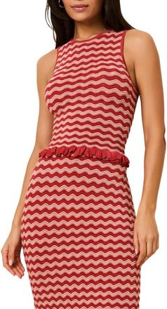 Solid & Striped The Diana Wavy Stripe Sleeveless Top in Rooftop Red at Nordstrom, Size X-Small