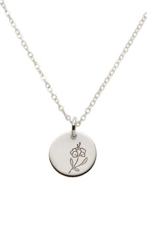 Made by Mary February Birth Flower Necklace in Silver at Nordstrom, Size Medium