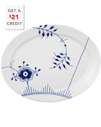 ROYAL COPENHAGEN Blue Fluted Mega Oval Platterwith $21 Credit