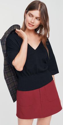 Maeve Cotton Merino Plunge V-Neck Sweater