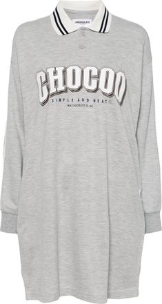 Chocoolate logo-print sweatshirt dress - women - Viscose/Polyester - S - Grey