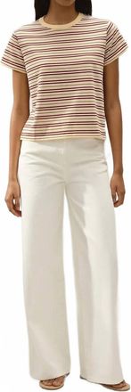 Faithfull The Brand Estela Short Sleeve T-Shirt In Cila Stripe Butter