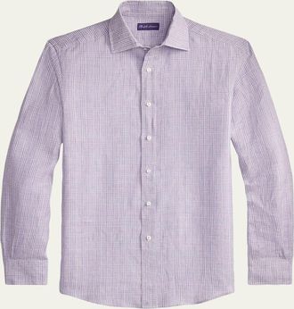 Ralph Lauren Purple Label Glen Check Linen Shirt