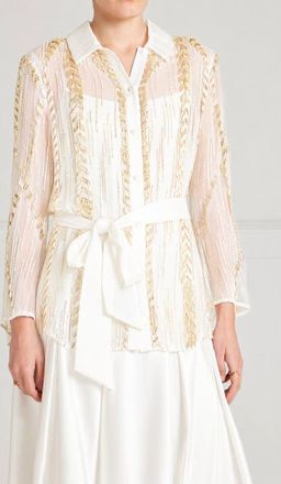 Temperley London Viola Shirt in Ivory at Nordstrom, Size 12