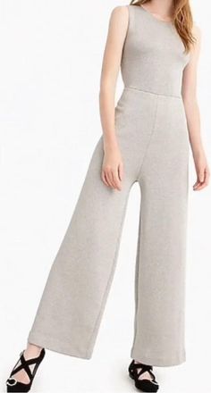 J.crew Wide Leg Metallic Jumpsuit In Silver