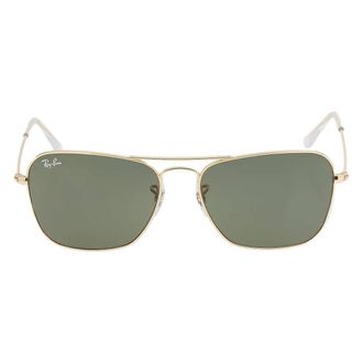 Ray-Ban Caravan Green Classic G-15 Square Unisex Sunglasses RB3136 001 55