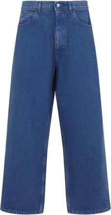 Marni Ocean Blue Denim Jeans met Logo Patch - Heren - Regular Fit Jeans - Blauw - W34 - Denim - Jeans