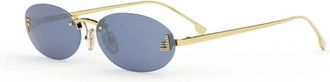 Fendi First Crystal Zonnebril - unisex - Accessoires - Geel - Maat: 54 MM