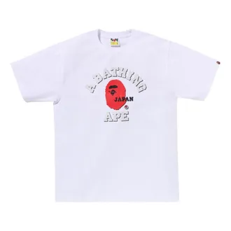 A Bathing Ape Japan College Tee White 1K22-110-019-WHITE