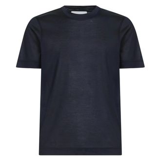 D4.0 Silk Crewneck T-Shirt - male - D4.0 - T-Shirts - Blue - L - Tops