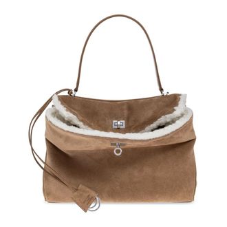 Balenciaga Tassen, Dames, Beige, ONE Size, Wol, Rodeo Medium Handbag