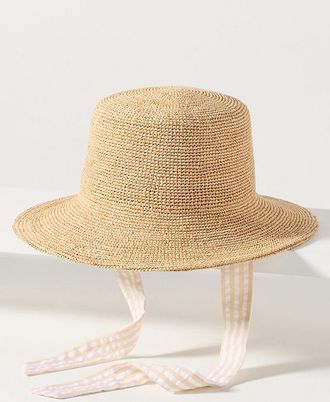 Wyeth Nyc Crochet Raffia Bucket Hat