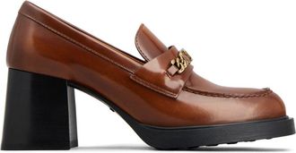 Tod's Gomma 65mm logo-plaque pumps - women - Leather - 39.5 - Brown
