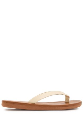 Ancient Greek Sandals Saionara Leather Flip Flops - Cream - 41 (IT41/ UK8)