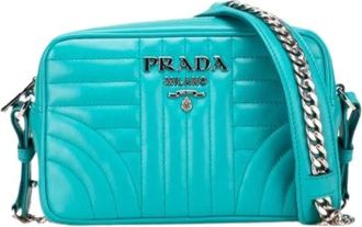 Prada Pre-owned Cross Body Bags, female, Blue, Size: ONE SIZE Pre-owned Vintage Leather Cross Body Bag