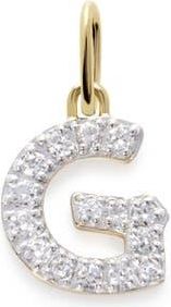 Monica Vinader Lab Grown Diamond Initial Pendant Charm in 14K Gold G at Nordstrom