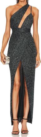 Michael Costello Jacoub Gown In Green/black