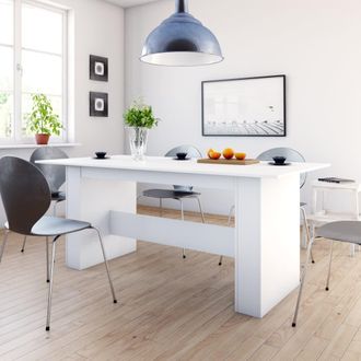 vidaXL Mesa De Comedor De Madera De Ingenier&iacute;a Blanco 180x90x76 Cm Vidaxl