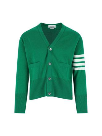 Thom Browne 4 Bar Green Cashmere Cardigan