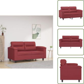 vidaXL The Living Store Divano a 2 Posti Rosso Vino 120 cm in Similpelle - Divano in similpelle