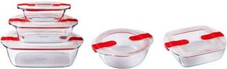 Pyrex Lot De 5 Bo&icirc;tes De Conservation - Pyrex - Cook & Heat - Verre - Couvercle A Valves Vapeur Sp&eacute;cial Micro-onde
