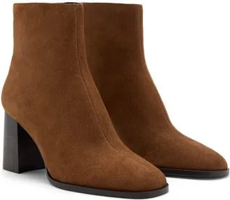 Mango Block Heel Bootie in Tobacco Brown at Nordstrom, Size 39