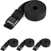 OEM Correas De Amarre De 4 Piezas Con Almohadillas Antiara&ntilde;azos, Correas De Ajuste De 2,5 Mm X 3 M, Carga M&aacute;xima De 250 Kg, Color Negro - Crezuo