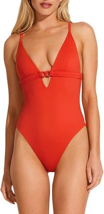 Vitamin A Luxe Link One-Piece Swimsuit in Poppy at Nordstrom, Size Medium