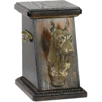 OEM Pinscher Miniatura: Urna Para Cenizas De Perro, Elegante Urna Con Estatuilla, Urna Conmemorativa Con Busto De Perro De Art-dog