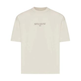 Off-white Tops, Heren, Beige, S, Katoen, Made on Earth Designed on a Plane T-Shirt