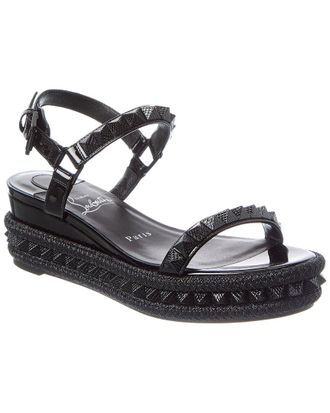 Christian Louboutin Logo Spike Leather Sandal