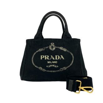 Prada Black Canvas Shoulder Bag Tote Bag (Pre-Owned)