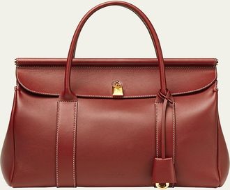 Loro Piana Loom 32 Rounded Leather Top-Handle Bag