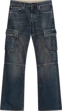Balenciaga Jeans con applicazione logo - Blu