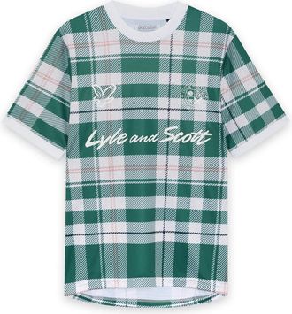 Lyle & Scott Tartan Football Shirt - Heren - T-shirts - Groen - L - Tops