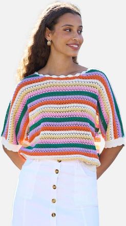 Yumi Batwing Crochet Top in Multi at Nordstrom, Size Medium