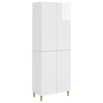 vidaXL Juego De Armarios 2 Uds. Blanco Brillante Madera De Ingenier&iacute;a Vidaxl