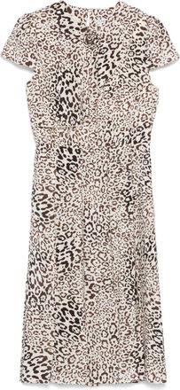 Alessandra Rich Jurk met luipaardprint - Beige
