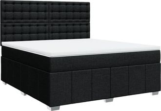 vidaXL Vidaxl - Cama Box Spring Con Colch&oacute;n Tela Negro 180x200 Cm