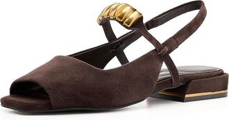 Kenneth Cole Illia Womens Dress Flat Shoes Chocolate Suede : 6.5 M, Synthetic
