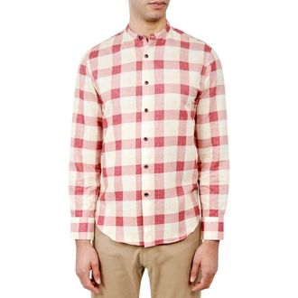Brooklyn Brigade Nash Plaid Mandarin Collar Long Sleeve Shirt in Ivory Multi at Nordstrom Rack, Size Xx-Large