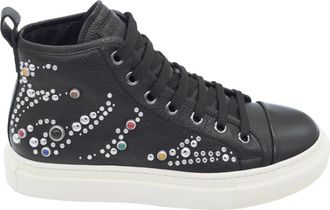 Roberto Cavalli Kim Studs High Sneakers - Heren - Sneakers - Zwart - 41 EU - Leer - Schoenen