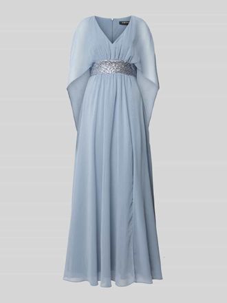 Swing Abendkleid mit Taillenband in Bleu, Gr&ouml;&szlig;e 34