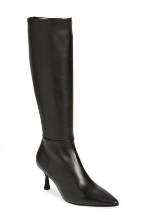 AGL Ide High Leather Boot in Nero-Nero at Nordstrom, Size 35.5