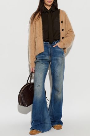 Acne Studios Flared Leg Jeans, Womens, Navy Blue