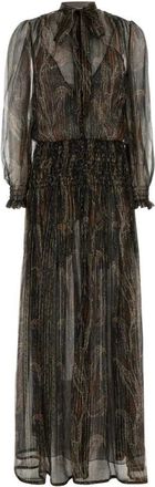 Saint Laurent Multicolor Printed Silk Long Dress