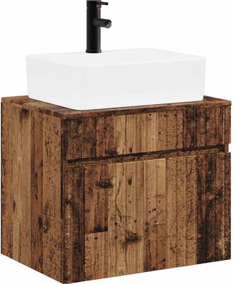 vidaXL Juego De Muebles De Ba&ntilde;o Madera Envejecida Madera De Ingenier&iacute;a Vidaxl